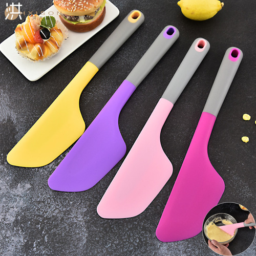 Cross-border silicone spatula cream cake long spatula creative wide surface large avocado sauce spatula baking tool