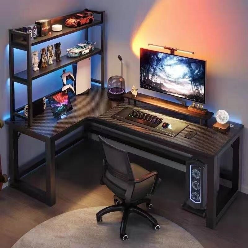 E-Sports Table, Computer Table, Corner Table, Desktop Home-Use Double Desk, Bookshelf Integrated Table, Bedroom Corner Office Desk E-Sports Table, Computer Table, Corner Table, Desktop Home-Use Double Desk, Bookshelf Integrated Table, Bedroom Corner Office Desk