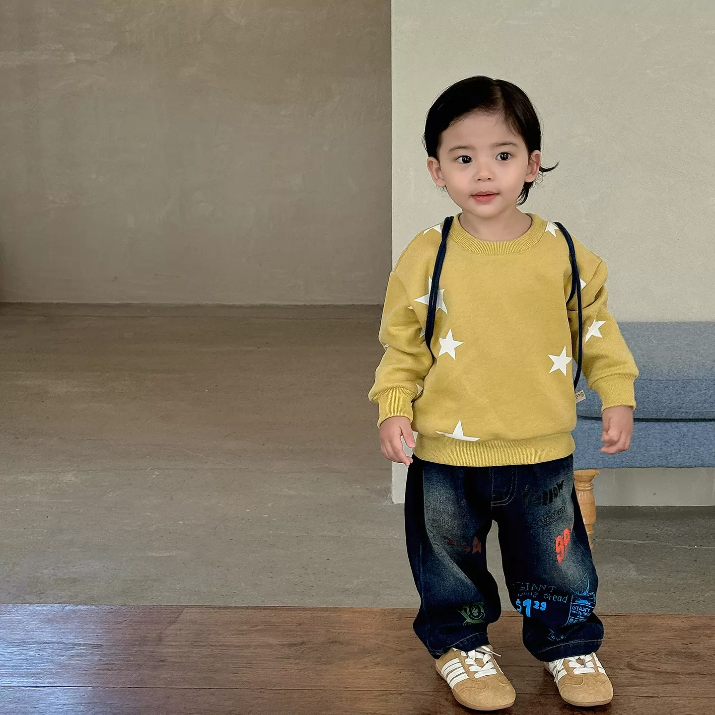 茵可童装男童卫衣春装2026新款洋气休闲儿童长袖t恤上衣男宝衣服