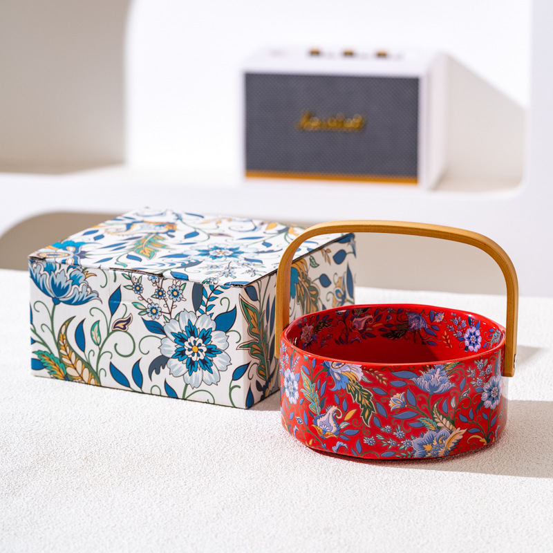 Plato de frutas de iris de diseñador de alta gama Año nuevo mesa de centro de sala de estar de alto valor Cesta de frutas doméstica Vajilla Plato de bocadillos