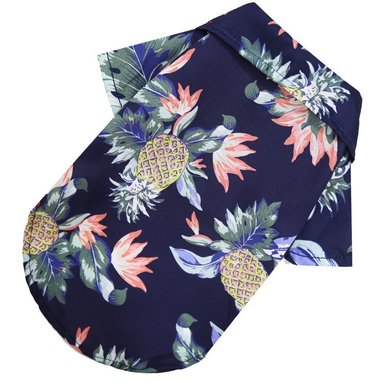 Ropa para mascotas al por mayor del fabricante, camisas hawaianas estampadas de primavera y verano, ropa para perros y gatos pequeños y medianos