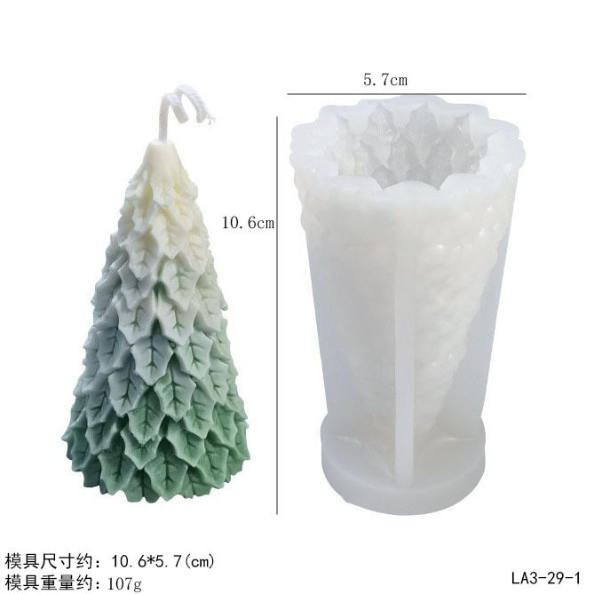 Molde de silicona de vela de árbol de Navidad molde de Yeso de incienso molde manual DIY molde de silicona de árbol de Navidad molde tridimensional image 6