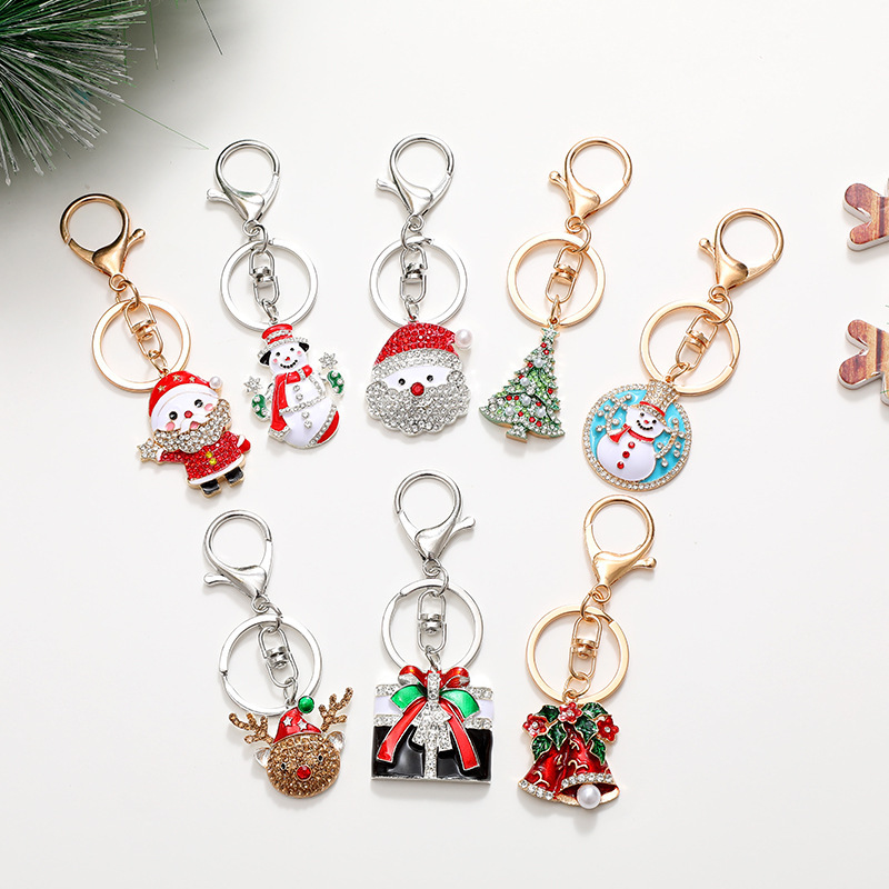 Cross-Border New Christmas Keychain Pendant Zinc Alloy Christmas Tree Gift Metal Key Chain Pendant Women's Accessories