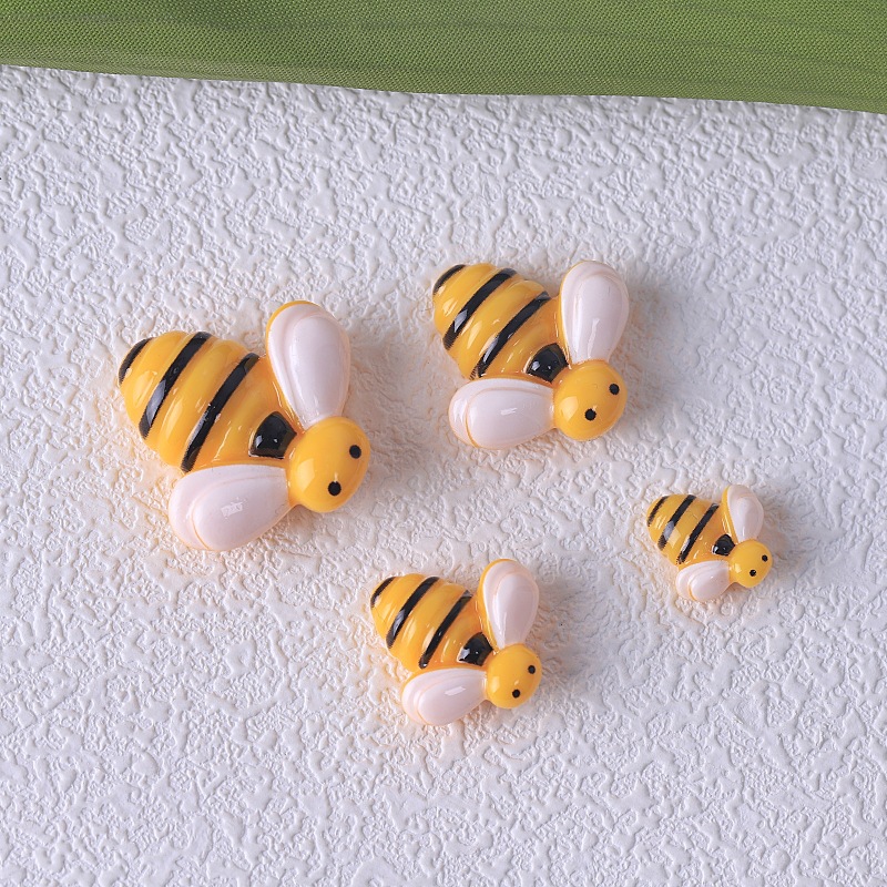 可爱小蜜蜂diy树脂卡通饰品配件 发夹文具贴片钥匙扣挂件跨境批发