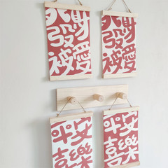 INS Nordic style children's room student dormitory wall decoration peace, joy, wealth and love oil canvas hanging painting