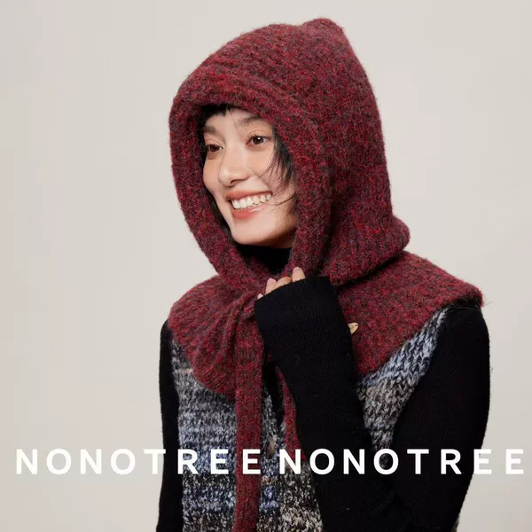 Korean Balaclava Women's Korean Style Versatile Winter Warm Knitted Wool Hat Scarf All-In-One Ear Protection Hat