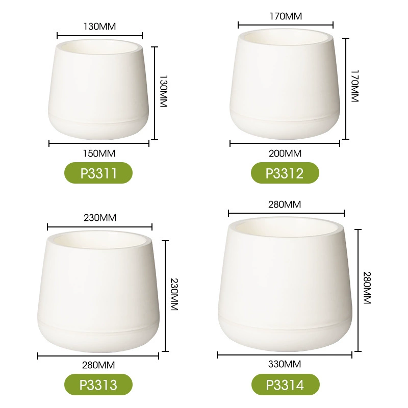 Realistic round plastic double-layer flowerpot, big pelvic correction belt for growing plants, increased thickness