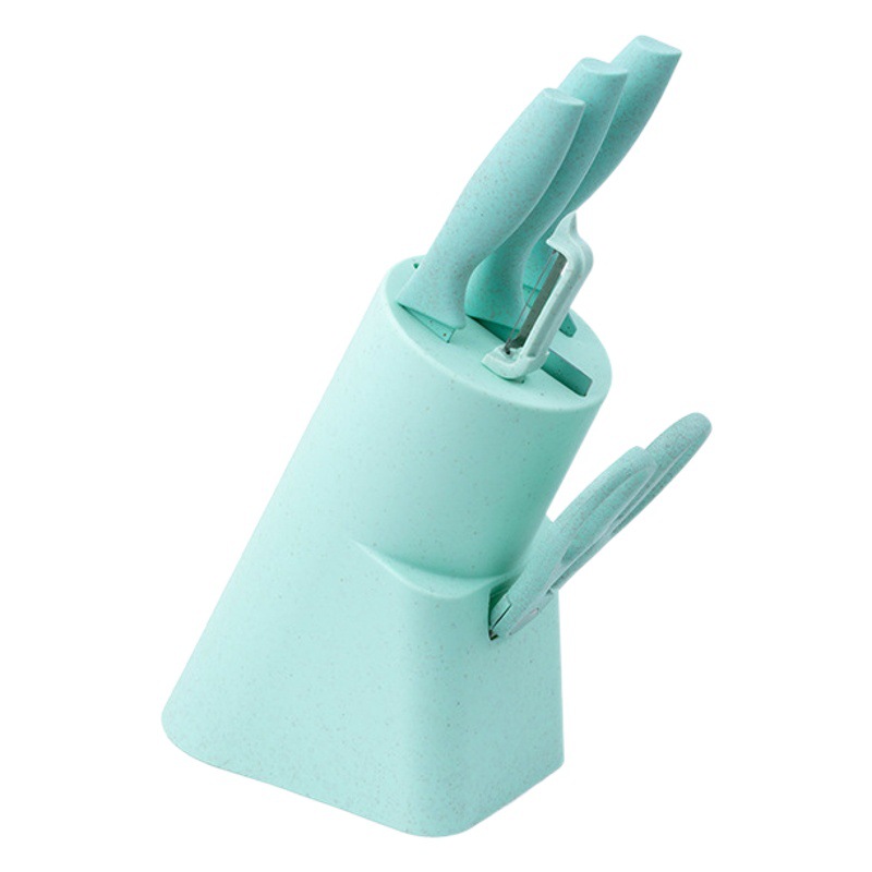 Fábrica en stock promoción transfronteriza Polo de trigo color de siete piezas cuchillo de cocina antiadherente cuchillo de cocina hogar cuchillo de cocina traje