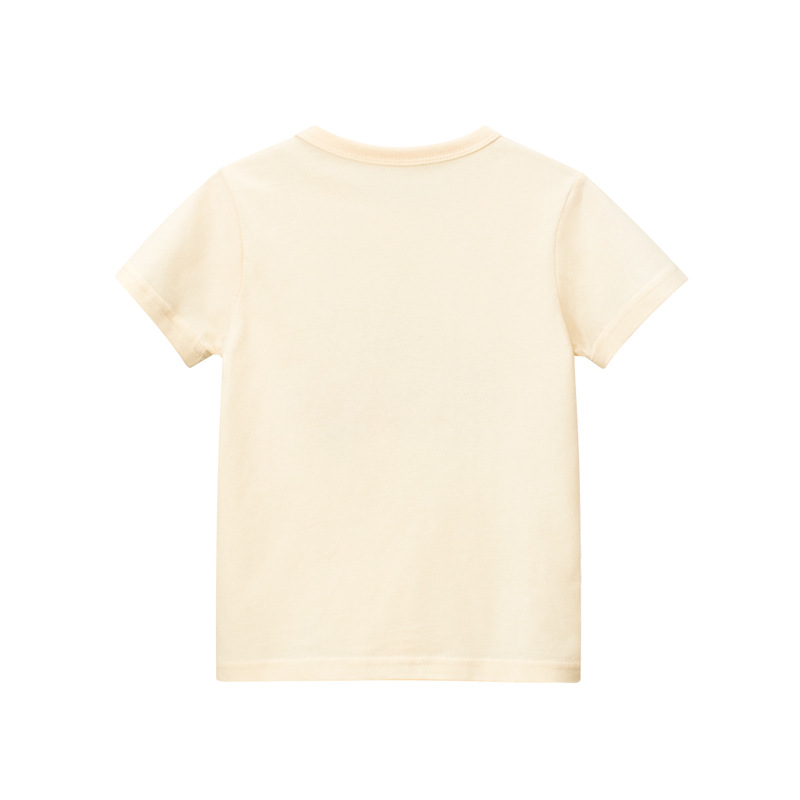 2024 estilo coreano ropa para niños 27 casa verano nueva camiseta de manga corta para niñas al por mayor ropa de bebé entrega de una sola pieza