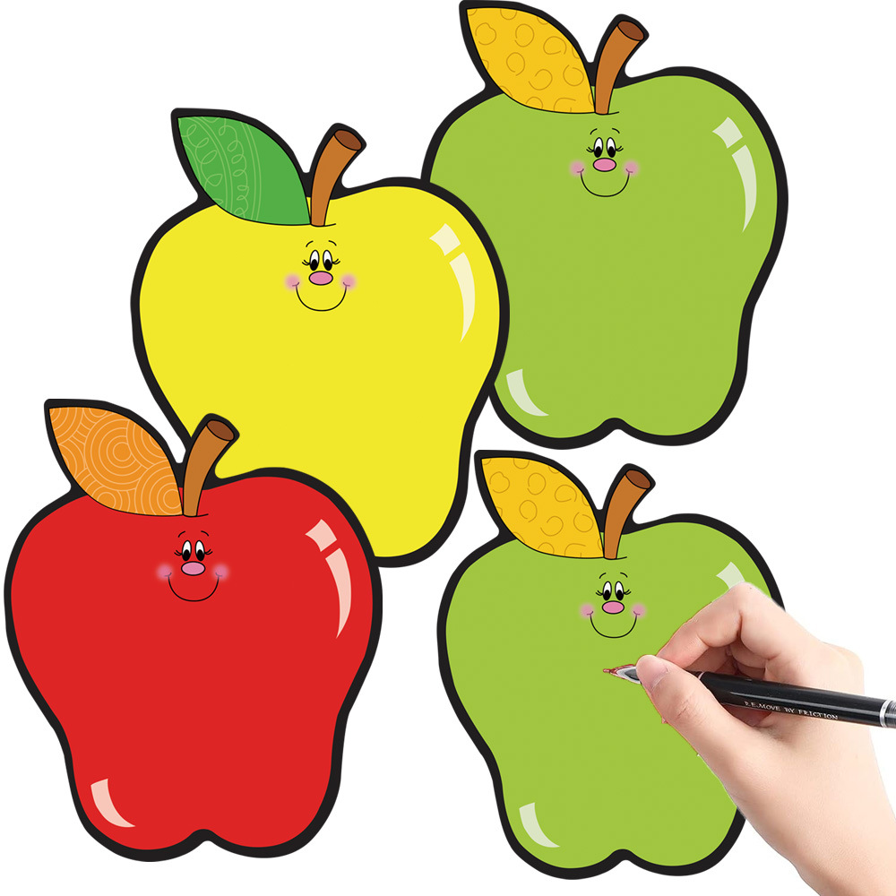 亚马逊热销现货回到学校布告栏教室装饰卡片彩色苹果布告栏剪纸
