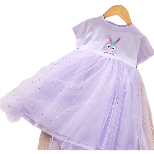 Girls summer dress Xingdailu dress  new medium and large children's princess dress pure cotton summer little girl dress