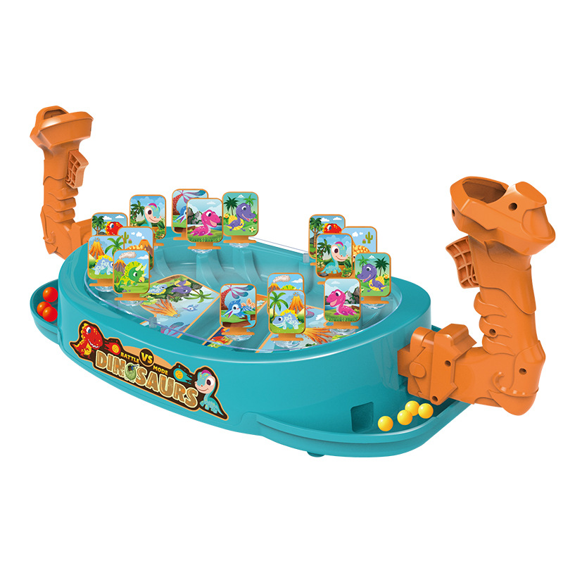 The Same Model Cross-Border New Product Children's Dinosaur Spring-Loaded Card Deck Dual-Person Parent-Child Battle Tabletop Leisure Game Toy