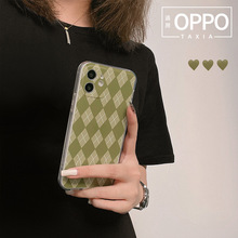复古菱格纹OPPO手机壳Reno6pro清凉R15梦境版软壳Reno3适用R17pro