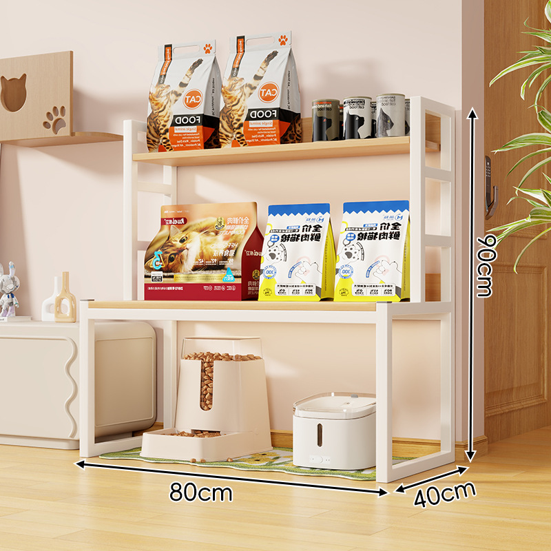 Estante Organizador Multicapa para Gatos de Acero y Madera para Sala de Estar