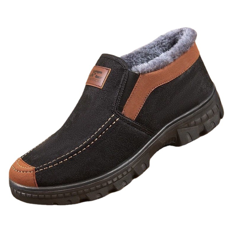 Winter Old Beijing Cloth Shoes Men's Cotton Shoes Soft-soled Casual Men's Cotton Shoes Warm Fleece-lined Middle-aged and Elderly Dad Shoes