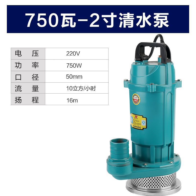 Bomba sumergible agrícola doméstica 220V bombeo de agua de riego de estanque de peces de gran calibre de gran flujo bomba de agua de alta elevación