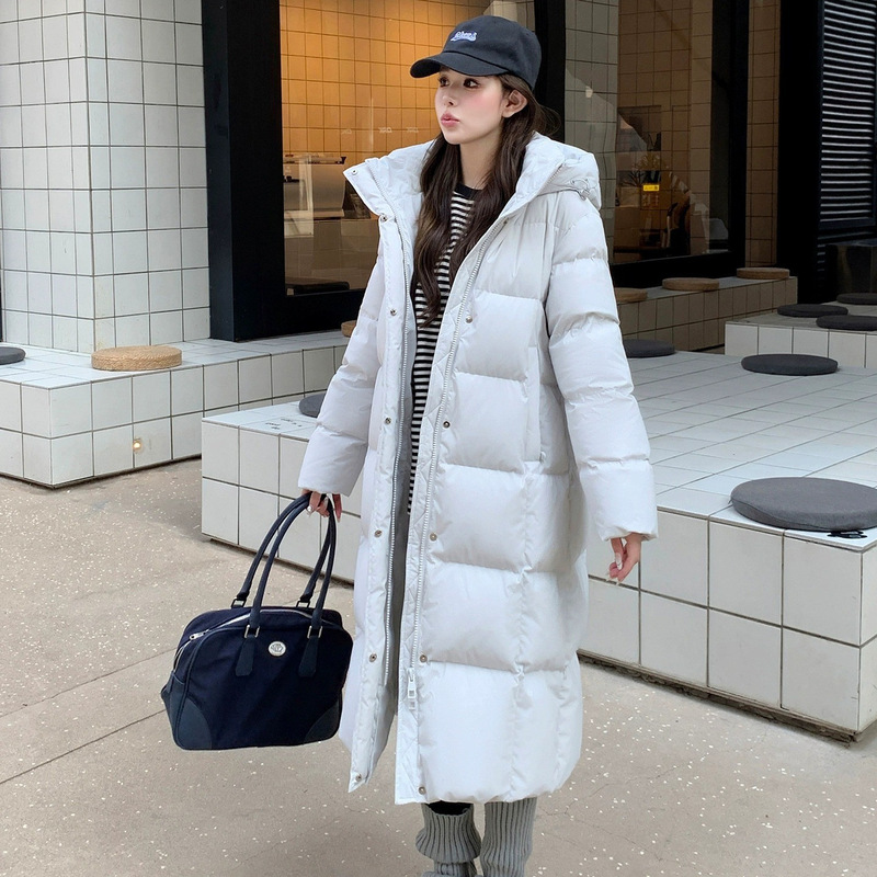 White Duck down 90% down Jacket for Women, Over-The-Knee Extra-Long Style, Winter Thickened 2025 New Korean Version, Loose Fit, Popular Couple's Style White Duck down 90% down Jacket for Women, Over-The-Knee Extra-Long Style, Winter Thickened 2025 New Korean Version, Loose Fit, Popular Couple's Style