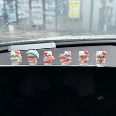 かわいいハローキティ KT 猫車の装飾品車の電気自動車の小さな装飾品車のインテリアアクセサリー車のセンターコンソールの装飾
