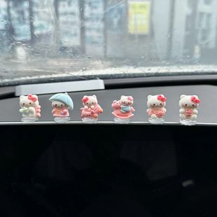Cute Hello Kitty Kt Cat Car Ornaments Car Electric Car Small Ornaments Car Interior Accessories Car Center Console Decoration