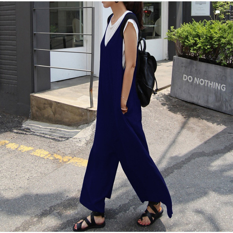 Overalls Set for Women, Loose Fit, Plus Size, Wide-Leg Jumpsuit Skirt, Student Casual Cropped Pants Overalls Set for Women, Loose Fit, Plus Size, Wide-Leg Jumpsuit Skirt, Student Casual Cropped Pants