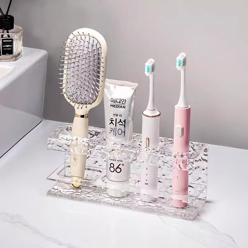 亚克力板加工电动牙刷置物架  高档轻奢家用洗漱台牙具牙膏沥水收
