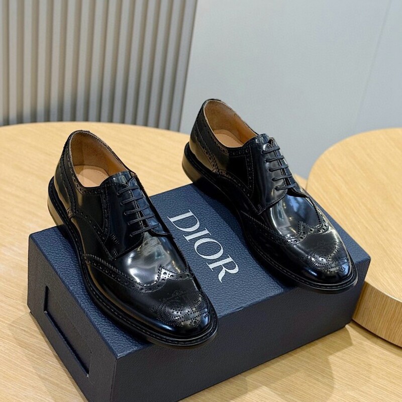 1:1 Original Standard Original Box Cross-Border Business Men's Genuine Leather Formal Brogue Leather Shoes British Style Carved Derby Shoes