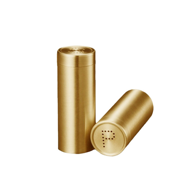 304 botella de condimento de sal de pimienta de acero inoxidable Oro (Combinación SP) frasco de condimento caja de pimienta de comida occidental botella de condimento