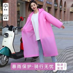 大人の使い捨てレインコートのアウトドア旅行の携帯女性は、全身の長さを厚くして豪雨を防ぐ一人でレインコートを連ねている