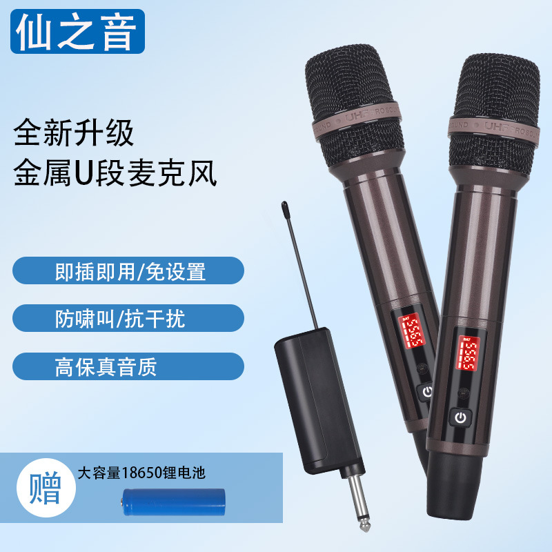 NXG 新款手持无线麦克风一拖一/一拖二充电U段家庭KTV户外演出音