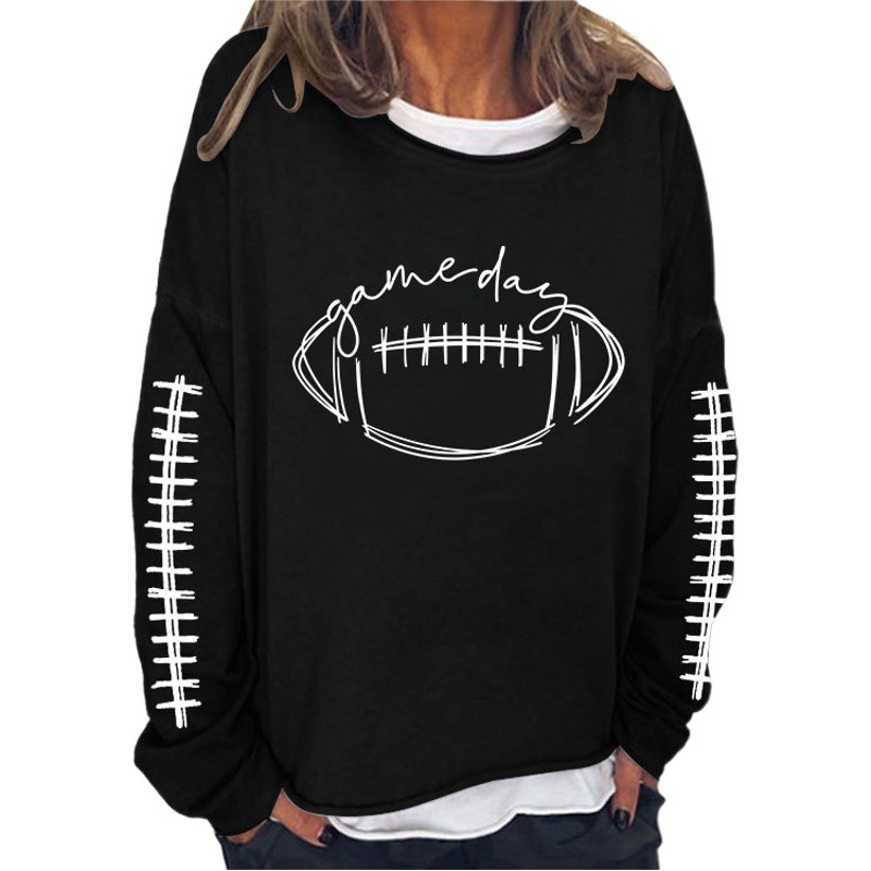 Comercio exterior siglo ropa estación independiente de las mujeres Amazon día juego rugby impreso pullover Plus tamaño image 1