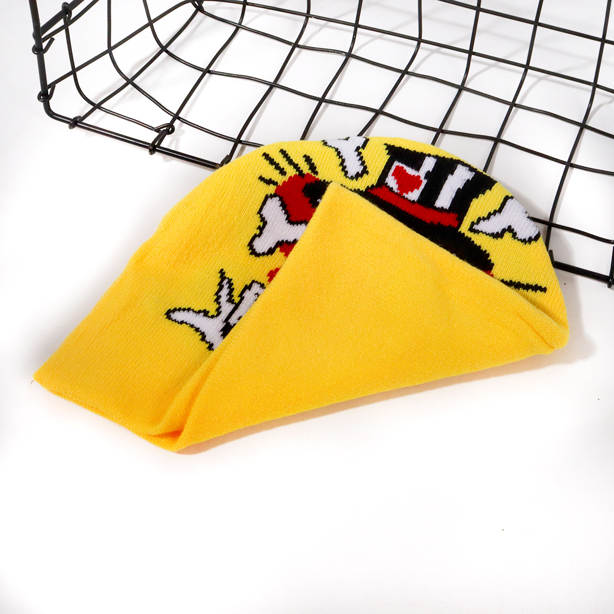 Chapeau de crâne de lettre d'Halloween, chapeau en tricot acrylique, chapeau chaud d'automne/hiver_voghion.com