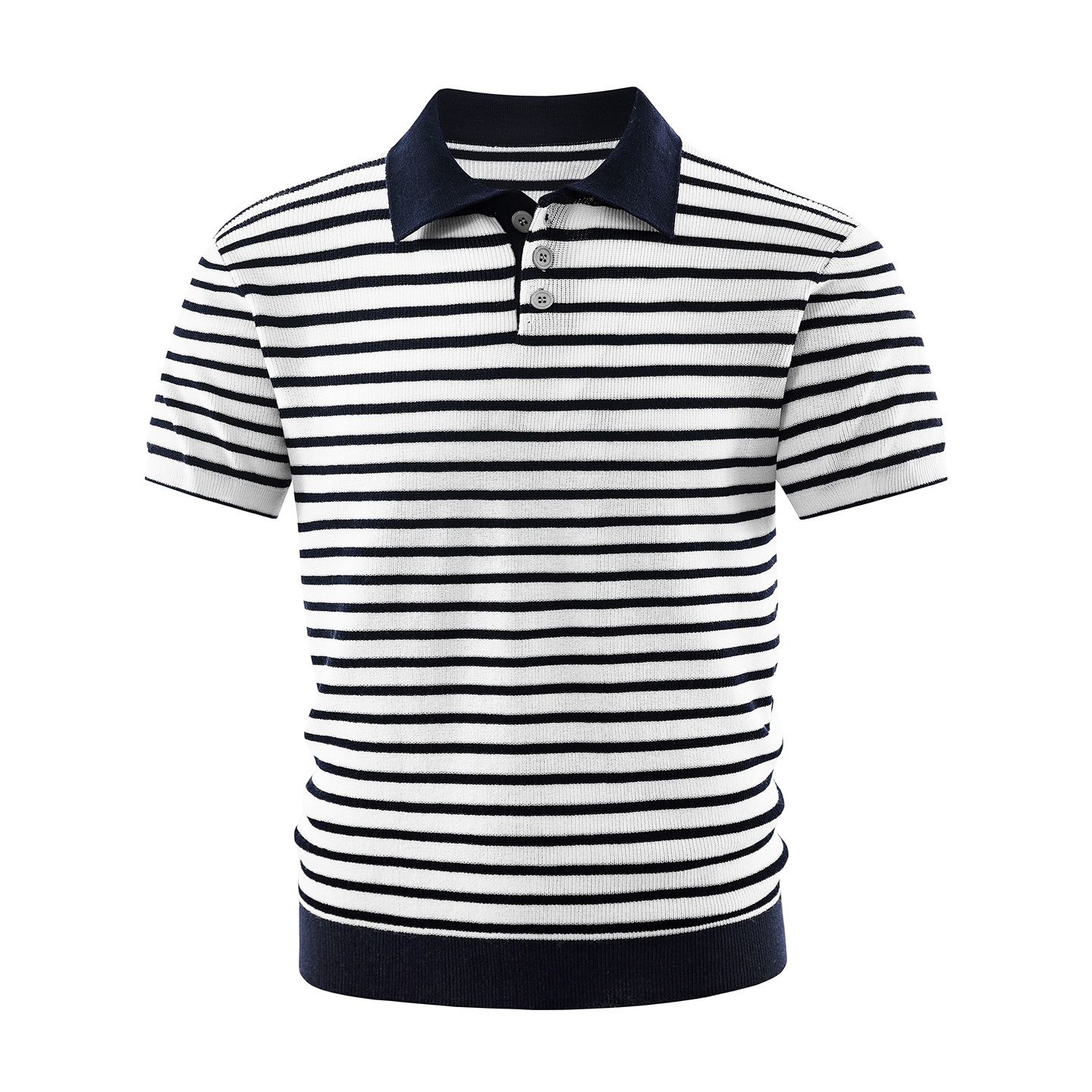 ZF8122-D美式条纹针织POLO衫夏季撞色老钱风短袖T恤休闲上衣，男装针织衫/毛衣，星座614