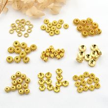 古法金保色隔珠切角珠螺旋纹扁珠南瓜隔珠隔片串珠饰品配件材料