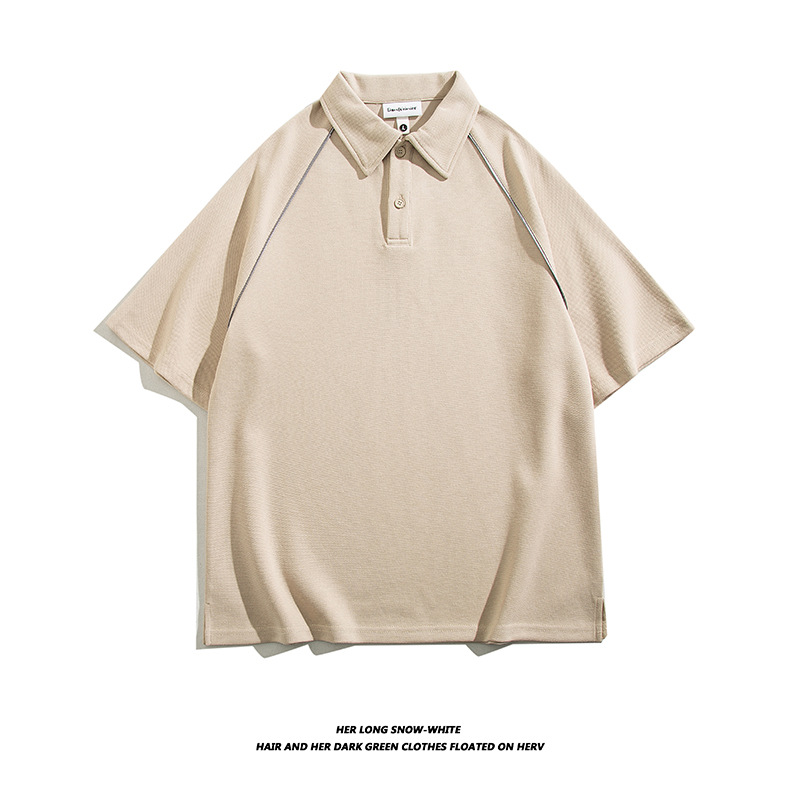 Marca de marea Zhu Di aire reflector polo pesado hombro camiseta de revestimiento de alta gama ropa corporativa personalizada