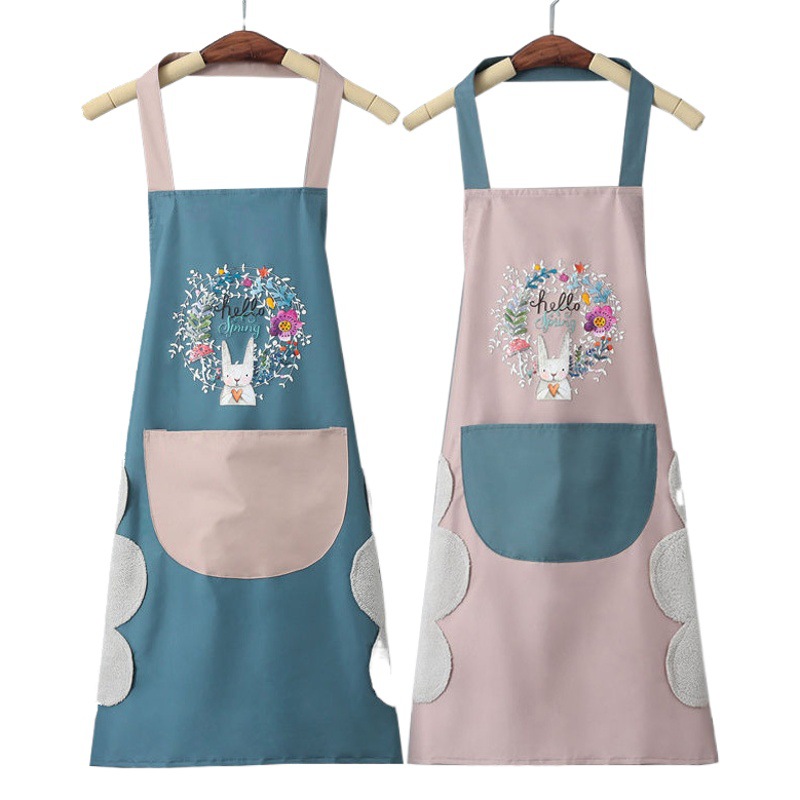 Venta al por mayor logotipo imprimible mano borrable hombres y mujeres impermeable a prueba de aceite cintura cocina casera cocina bata delantal