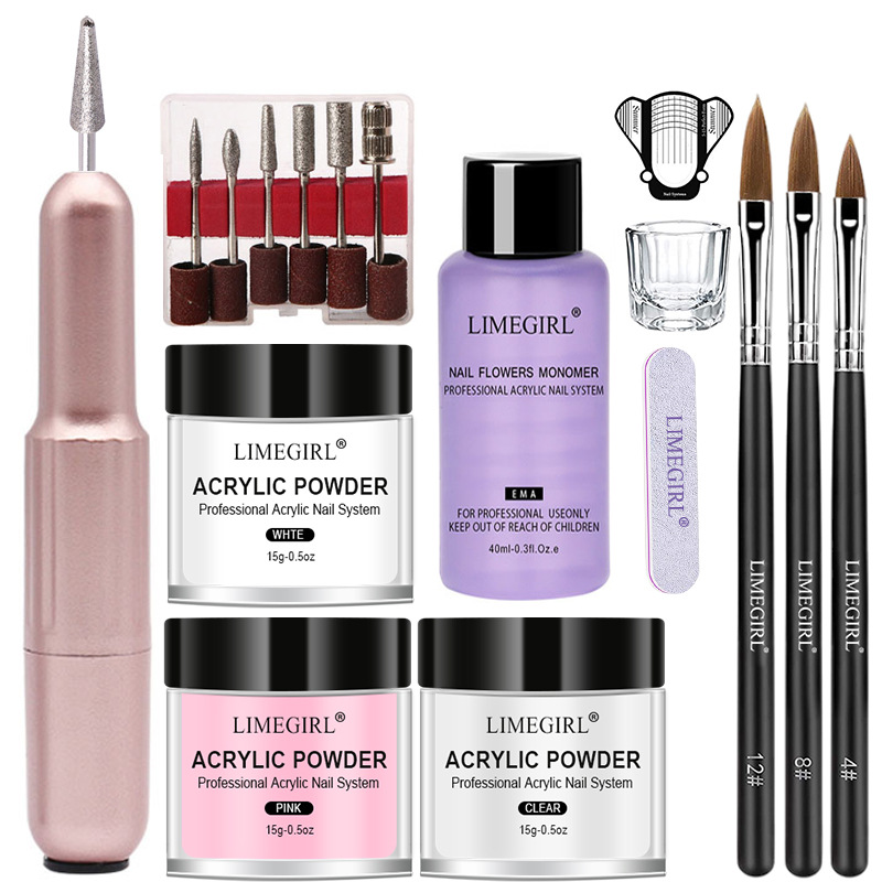 Set de Polvo de Cristal para Uñas Amazon, Set de Pulido para Principiantes, Set Completo con Herramientas de Uñas