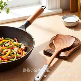 跨境木质勺子置物架耐热餐具托汤勺铲子底垫实木勺子底座家用迷你