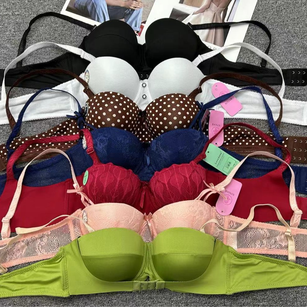 Mixto de marcas europeas y estadounidenses del sudeste asiático, ropa interior de damas con anillo de acero, encaje liso, sujetadores mixtos lotes