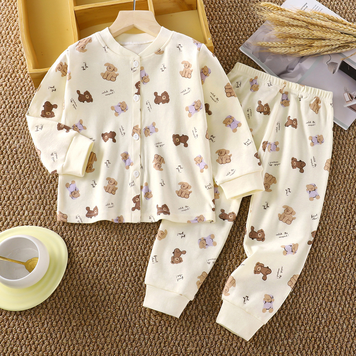Baja de otoño para niños, set de pantalones de otoño de algodón, nuevo set de ropa interior caliente para niños, ropa de niñas, ropa infantil