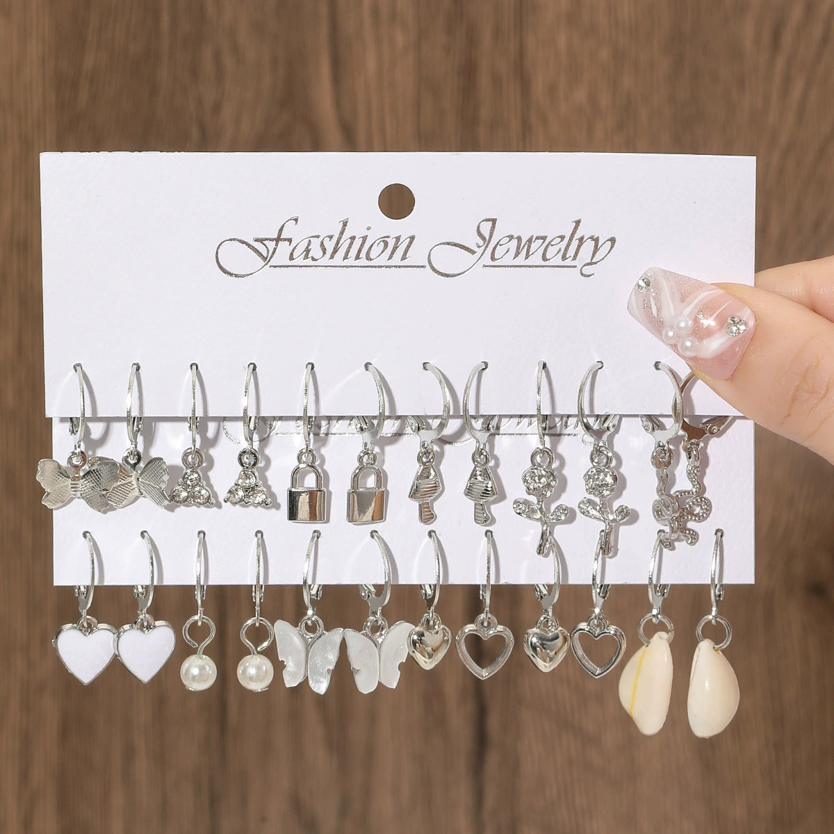 (Cross-border trading), creative earrings pearl, set, 12 pair
