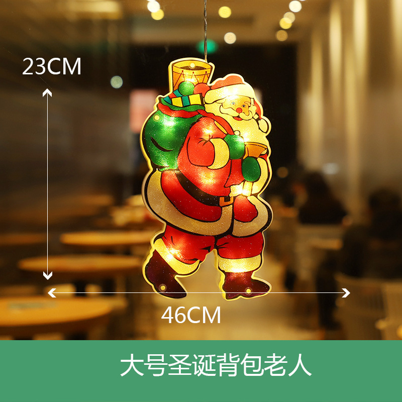 跨境圣诞老人麋鹿led灯串圣诞节装饰灯圣诞树橱窗布置挂牌灯串|undefined