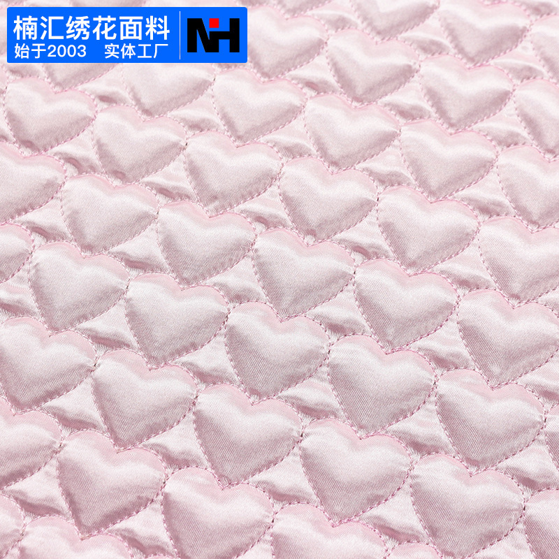 Embroidered Fabric Satin Designer DIY Cosmetic Bag Quilted Cotton Clothes Pleated Cotton Fabric Love Cotton Embroidery