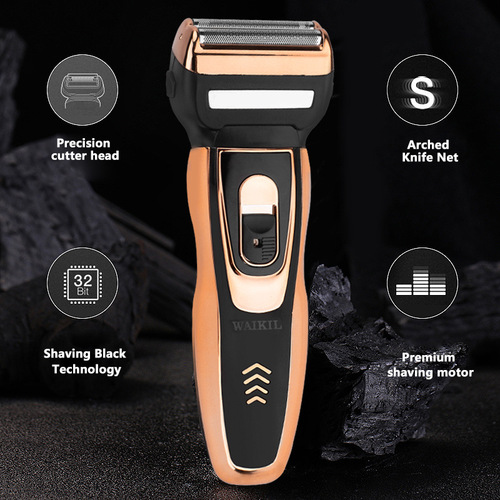 Cross-border hot-selling three-in-one boys' home razor nose hair trimmer push white shaved electric shaver