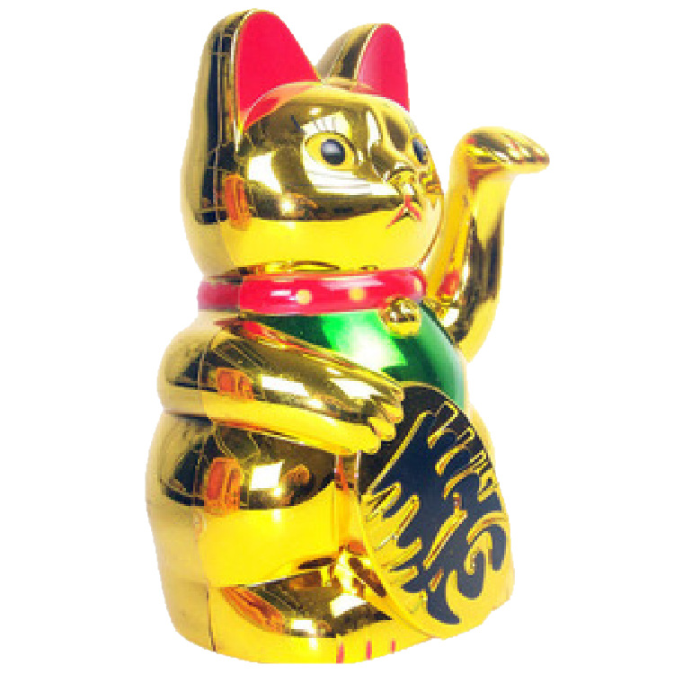 Gato de la Fortuna Eléctrico, Gato de la Suerte Dorado de un Solo Movimiento, Tamaño Grande para Inauguración de Tiendas, Decoración del Hogar, Adorno, Regalo Empresarial