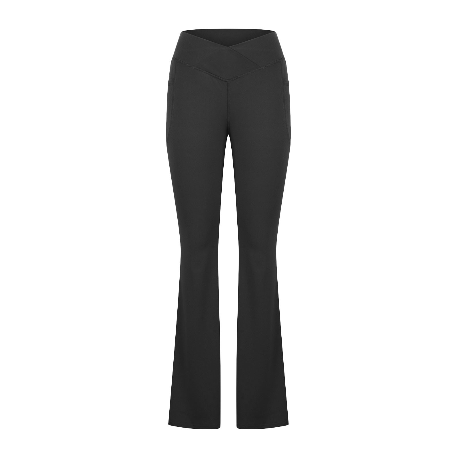 Femmes Du Quotidien Mode Couleur Unie Toute La Longueur Poche Pantalon Évasé display picture 13