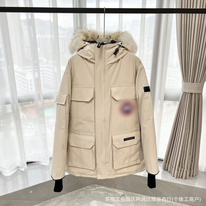 莆田工厂新款08款大鹅羽绒服远征男女情侣款中长款派克大衣狼毛领|undefined