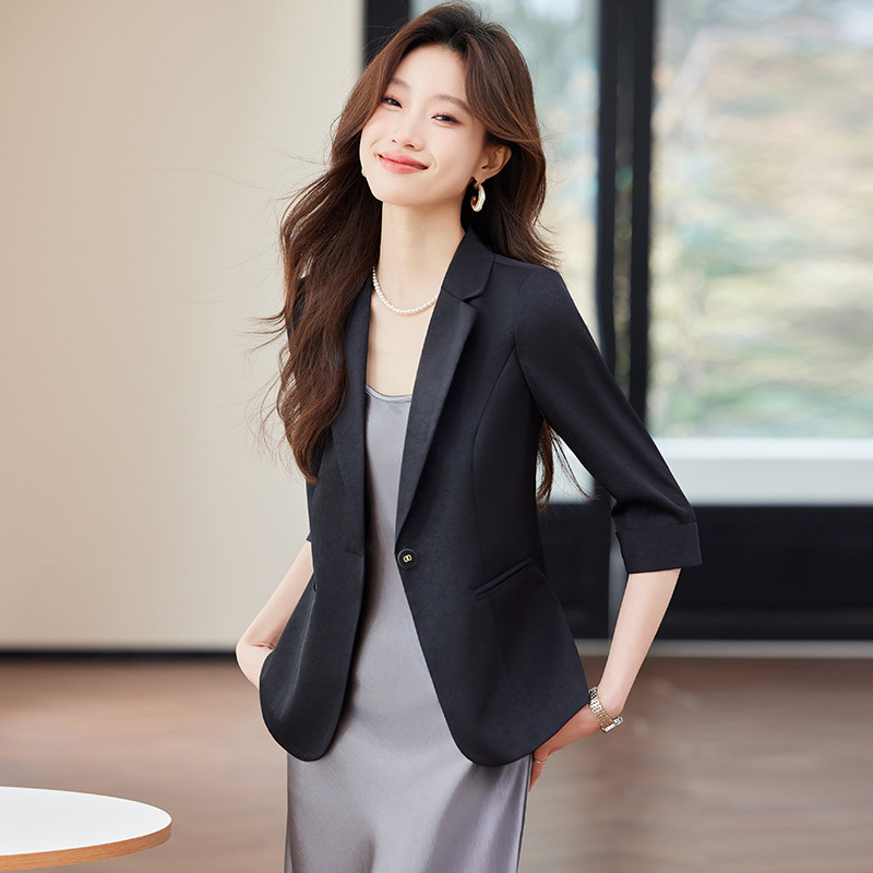 Elegant Elegant Mid-Sleeve Suit Slim-fit Slimming dress Spring and Summer New Design Sense Suit Jacket Two-piece Set for Women