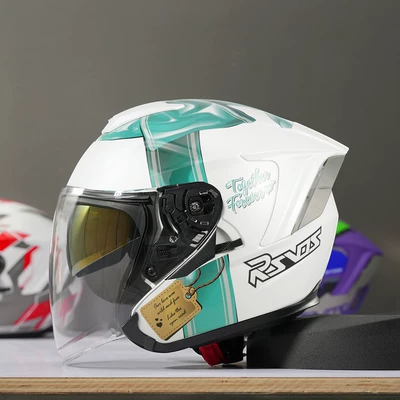 Motorcycle Half Helmet 3/4 | Motosiklet kaskı (dəbilqə) - r05-bowtie-blue-s-code