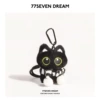Keychain big-eyed cat + white scarf