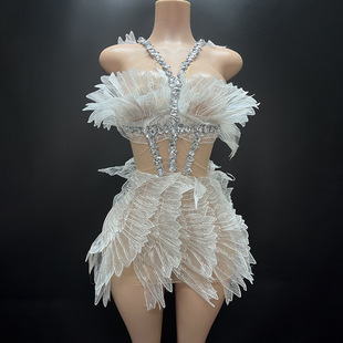 GC Music Festival Performance Suit Nightclub Bounty Feather dress Dummy Model Catwalk Banquet Party Dress Evening